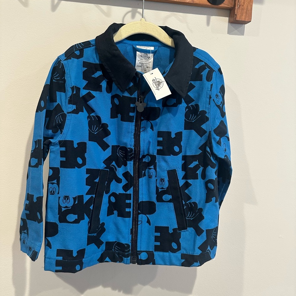NWT Disney Mickey Mouse Jacket Denim Full Zip Kids Size 11-12 New Unisex